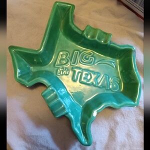 VTG Big Texas Green Ceramic Ashtray